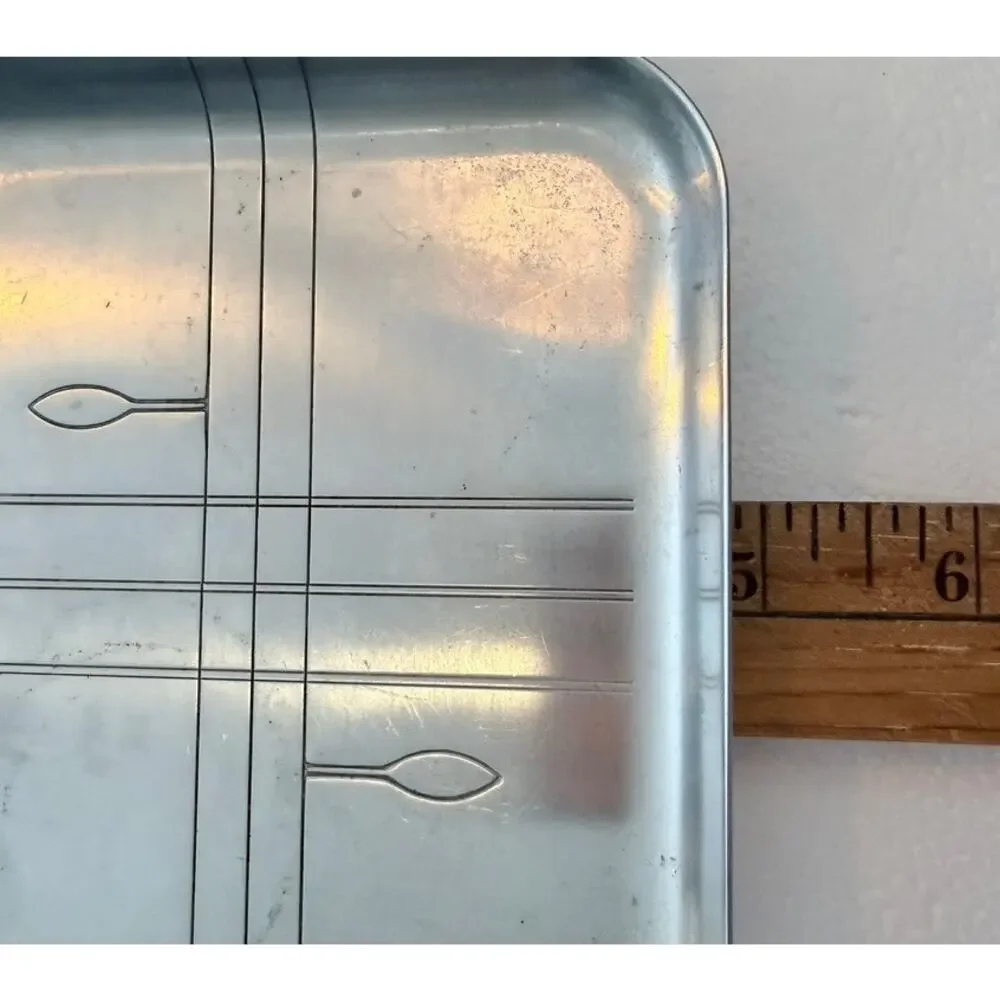 Norman Bel Geddes Revere Rome NY Art Deco Canapé Tray Hors d'Oeuvre 5 x 7 Chrome